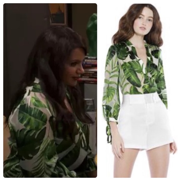 Alice + Olivia Tops - ALICE + OLIVIA Sheila Blouson Sleeve Henley Top